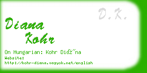 diana kohr business card